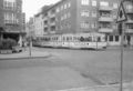 Eine Straßenbahn aus der Augustenstraße kommend, 1982