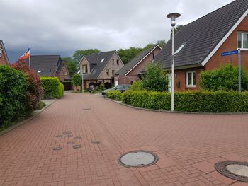 Blick vom Knick der Straße Erlenhorst nach Nordosten