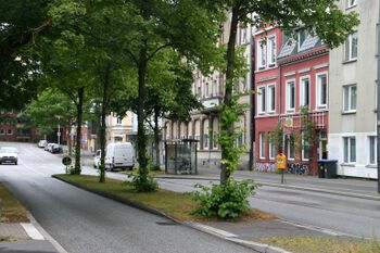 Blick von der Kieler Straße zur Norddeutschen Straße