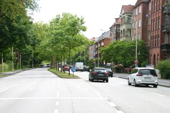 Blick von der Lutherstraße zur Harmsstraße