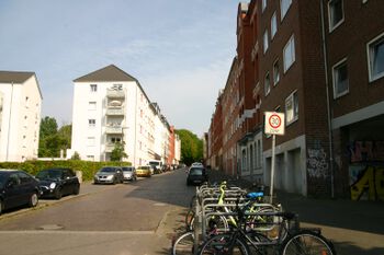 Blick von der Sörensenstraße in Richtung Bielenbergstraße