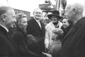Adolf und Marie Luise Westphal (Mitte) mit Prinzessin Ragnhild von Norwegen (2.v.l.) am 18. Dezember 1965 beim Stapellauf der PRINSESSE RAGNHILD