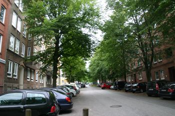 Blick vom Schützenwall zur Bugenhagenstraße